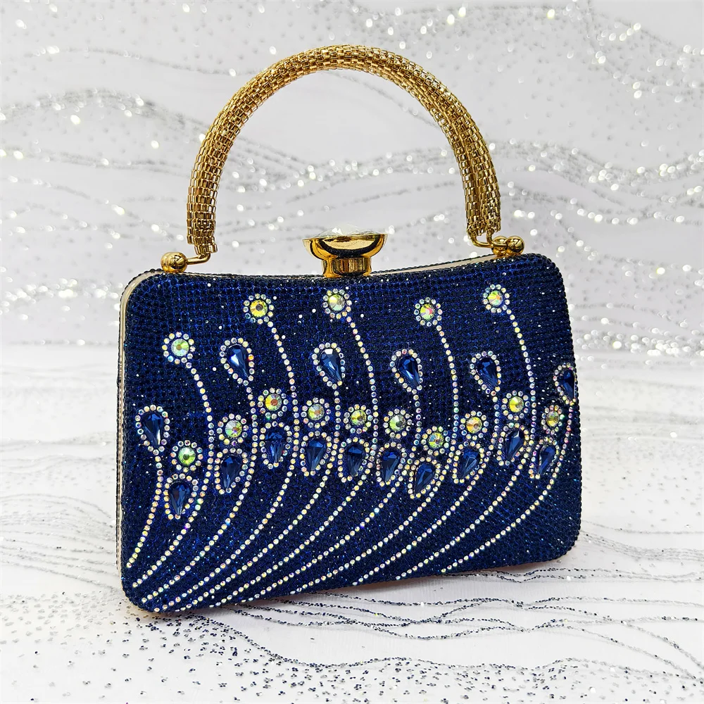 Elegant Italian Rhinestone Pointed-Toe High Heel Shoes with Matching Handbag Set - Stylish & Comfortable Women's Footwear