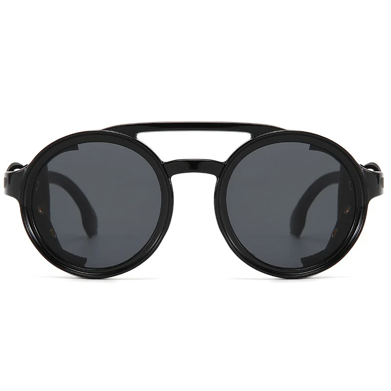 Retro Sunglasses Men Women Leather Round Glasses Vintage Goggles Anti Wind Outdoors Sports Sun Glasses UV400