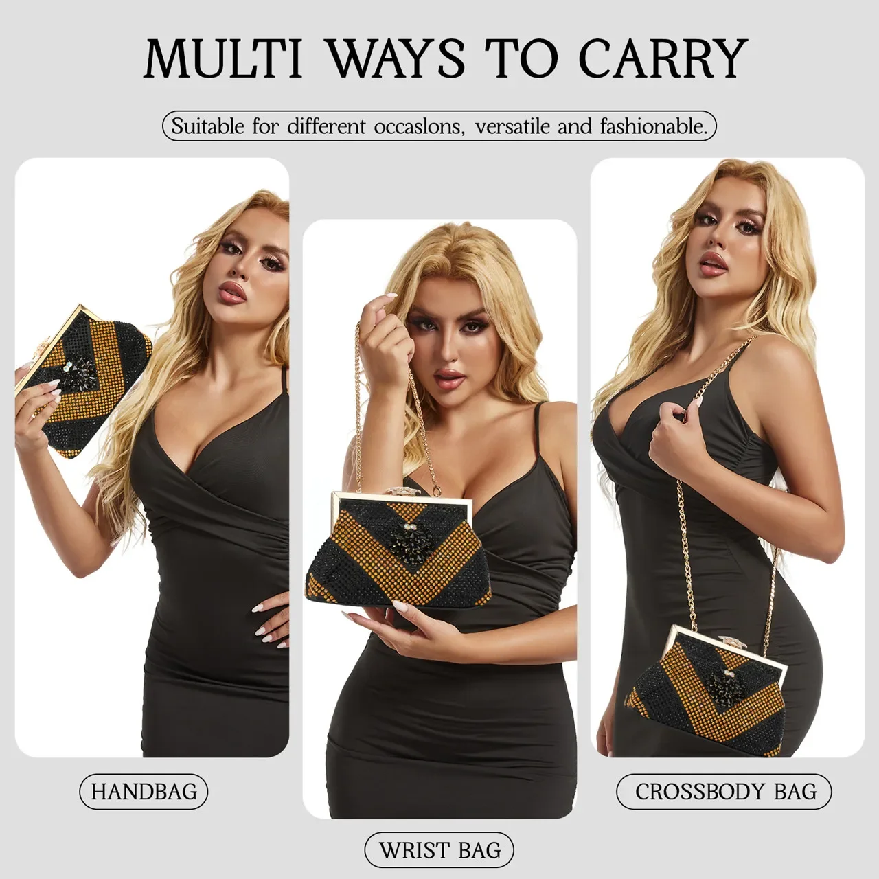 Venus Chan Italian Shoes and Bags Matching Set 2024 Silver Color Rhinestone Fashion High Heels for Women Pointed Toe Pumps