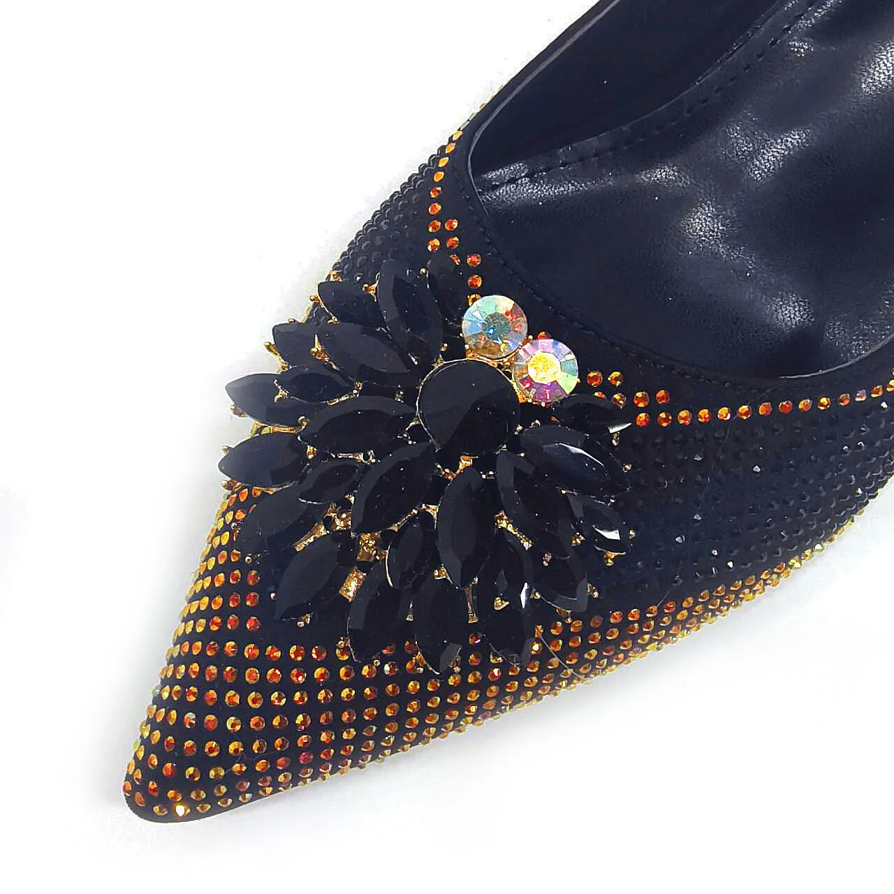 Venus Chan Italian Shoes and Bags Matching Set 2024 Silver Color Rhinestone Fashion High Heels for Women Pointed Toe Pumps