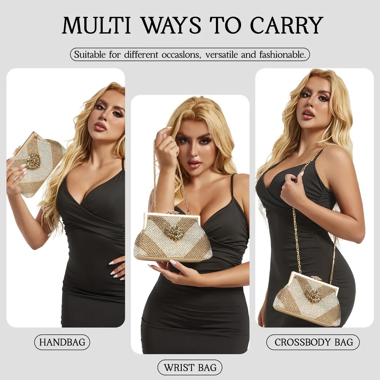 Venus Chan Italian Shoes and Bags Matching Set 2024 Silver Color Rhinestone Fashion High Heels for Women Pointed Toe Pumps