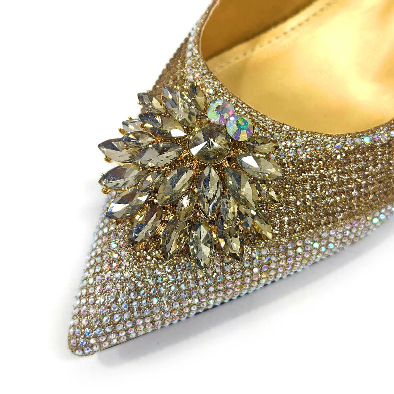 Venus Chan Italian Shoes and Bags Matching Set 2024 Silver Color Rhinestone Fashion High Heels for Women Pointed Toe Pumps