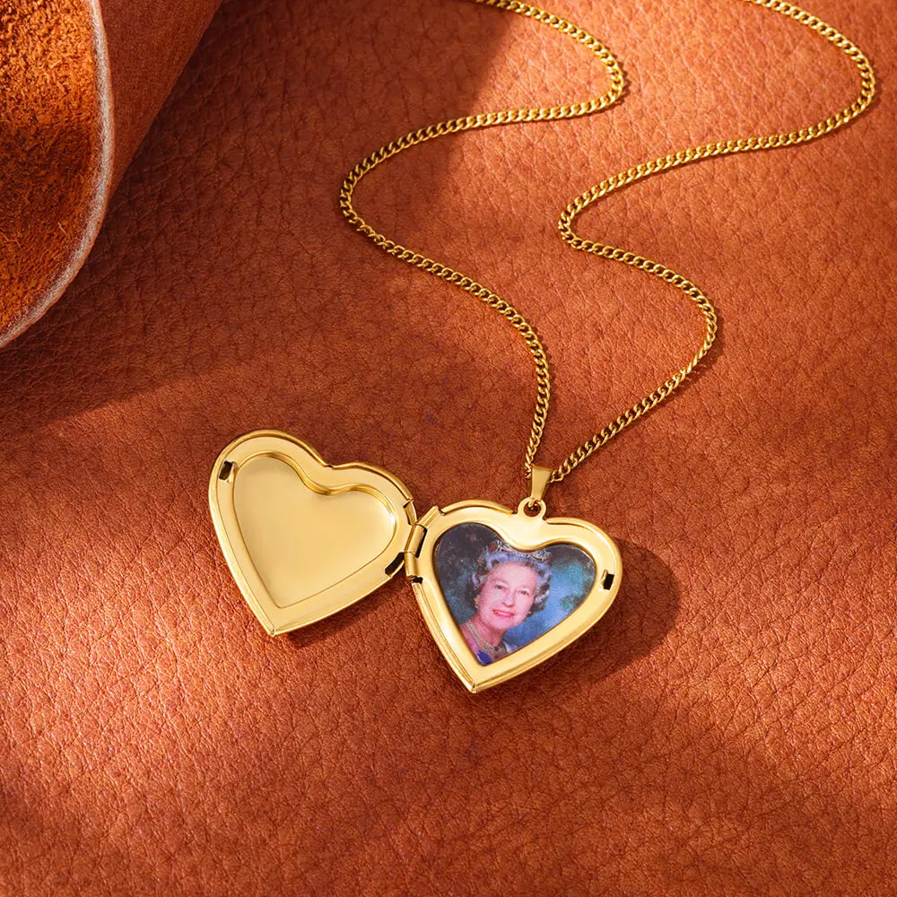 Stainless Steel Custom Photo Heart Locket Necklace for Woman Personalized Family Friends Picture Pendant Memorial Jewelry Gifts