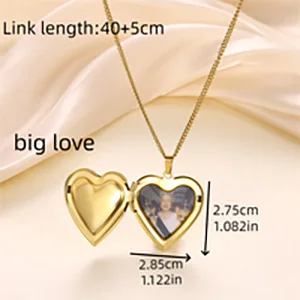 Stainless Steel Custom Photo Heart Locket Necklace for Woman Personalized Family Friends Picture Pendant Memorial Jewelry Gifts