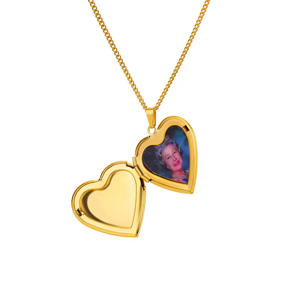 Stainless Steel Custom Photo Heart Locket Necklace for Woman Personalized Family Friends Picture Pendant Memorial Jewelry Gifts