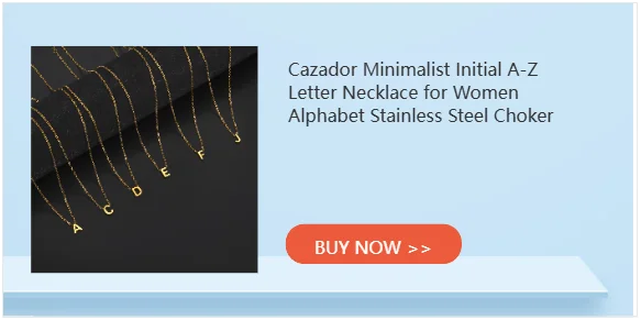 Cazador Gold Color Initial Letter Hexagon Pendant Necklaces for Women Stainless Steel A-Z Choker Chain Jewelry Birthday Gifts