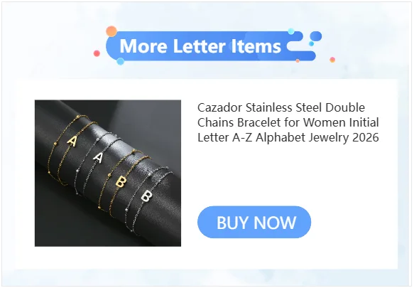 Cazador Gold Color Initial Letter Hexagon Pendant Necklaces for Women Stainless Steel A-Z Choker Chain Jewelry Birthday Gifts