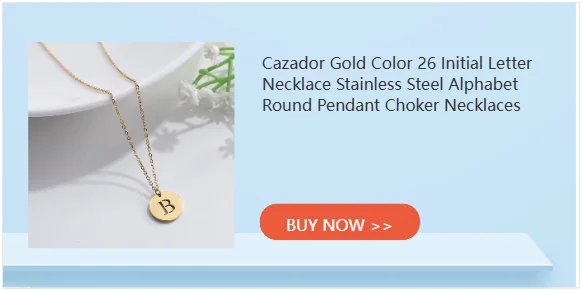 Cazador Gold Color Initial Letter Hexagon Pendant Necklaces for Women Stainless Steel A-Z Choker Chain Jewelry Birthday Gifts