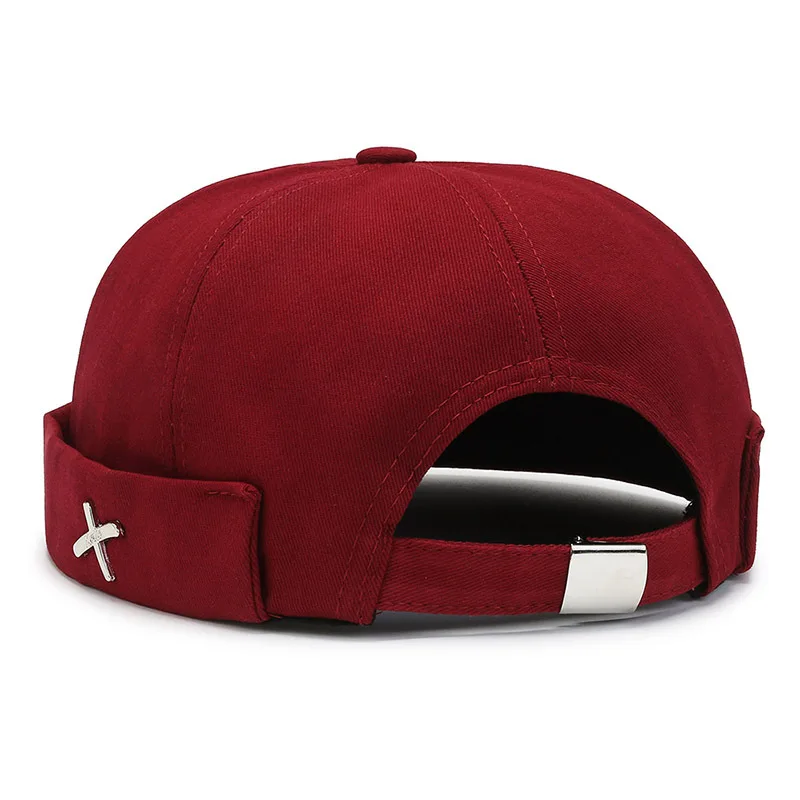 Vintage Men's Summer Cotton Brimless Skullies Cap Solid Color Street Portable Docker Hats Multipurpose Beanie Hat Hip Hop Hats