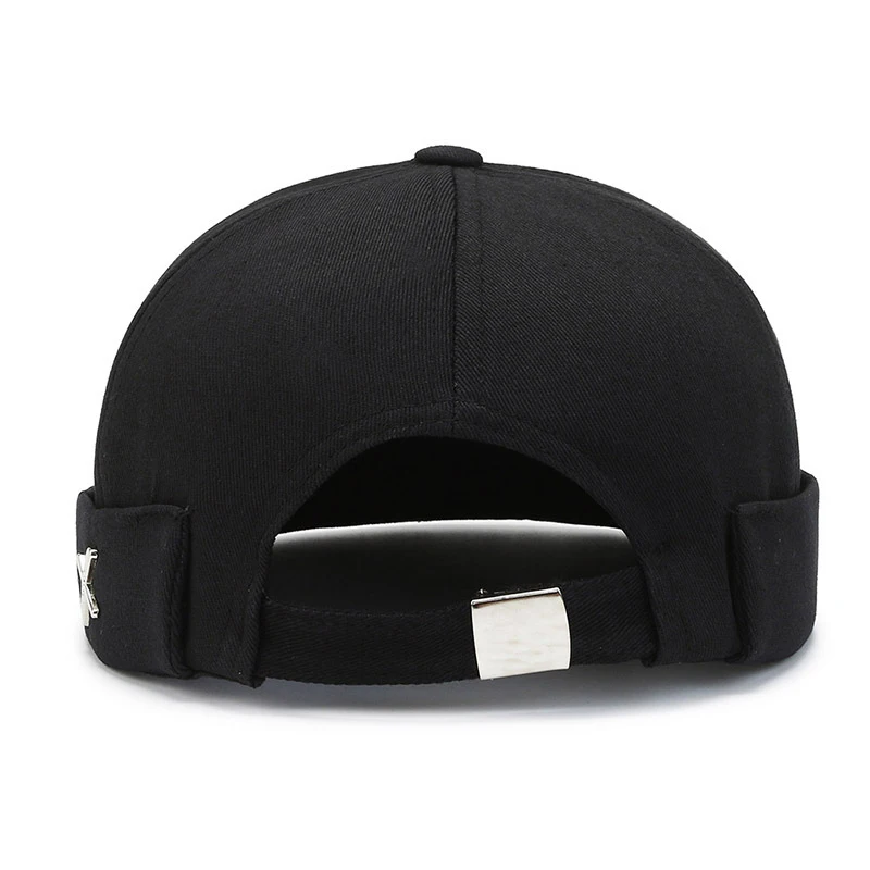 Vintage Men's Summer Cotton Brimless Skullies Cap Solid Color Street Portable Docker Hats Multipurpose Beanie Hat Hip Hop Hats