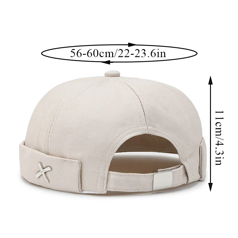 Vintage Men's Summer Cotton Brimless Skullies Cap Solid Color Street Portable Docker Hats Multipurpose Beanie Hat Hip Hop Hats