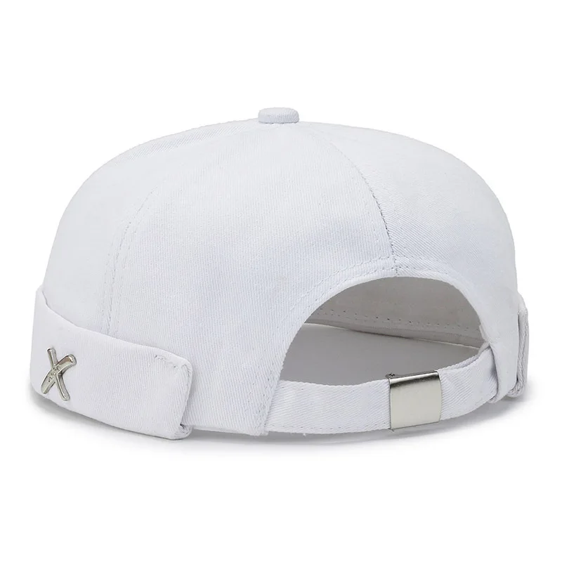 Vintage Men's Summer Cotton Brimless Skullies Cap Solid Color Street Portable Docker Hats Multipurpose Beanie Hat Hip Hop Hats
