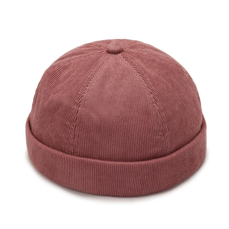 Vintage Men's Summer Cotton Brimless Skullies Cap Solid Color Street Portable Docker Hats Multipurpose Beanie Hat Hip Hop Hats
