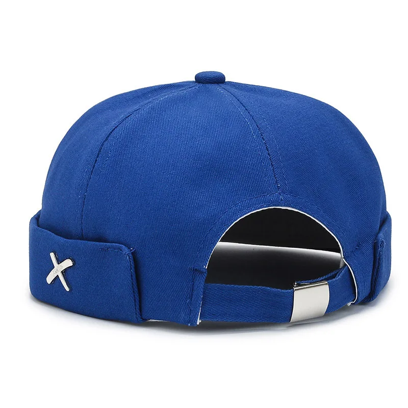 Vintage Men's Summer Cotton Brimless Skullies Cap Solid Color Street Portable Docker Hats Multipurpose Beanie Hat Hip Hop Hats