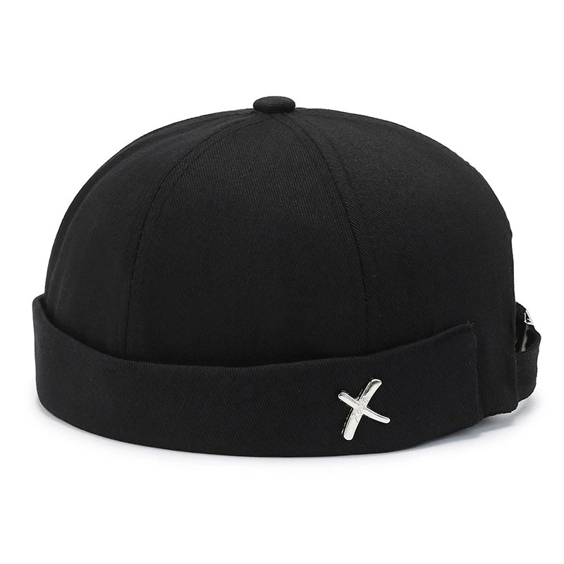 Vintage Men's Summer Cotton Brimless Skullies Cap Solid Color Street Portable Docker Hats Multipurpose Beanie Hat Hip Hop Hats
