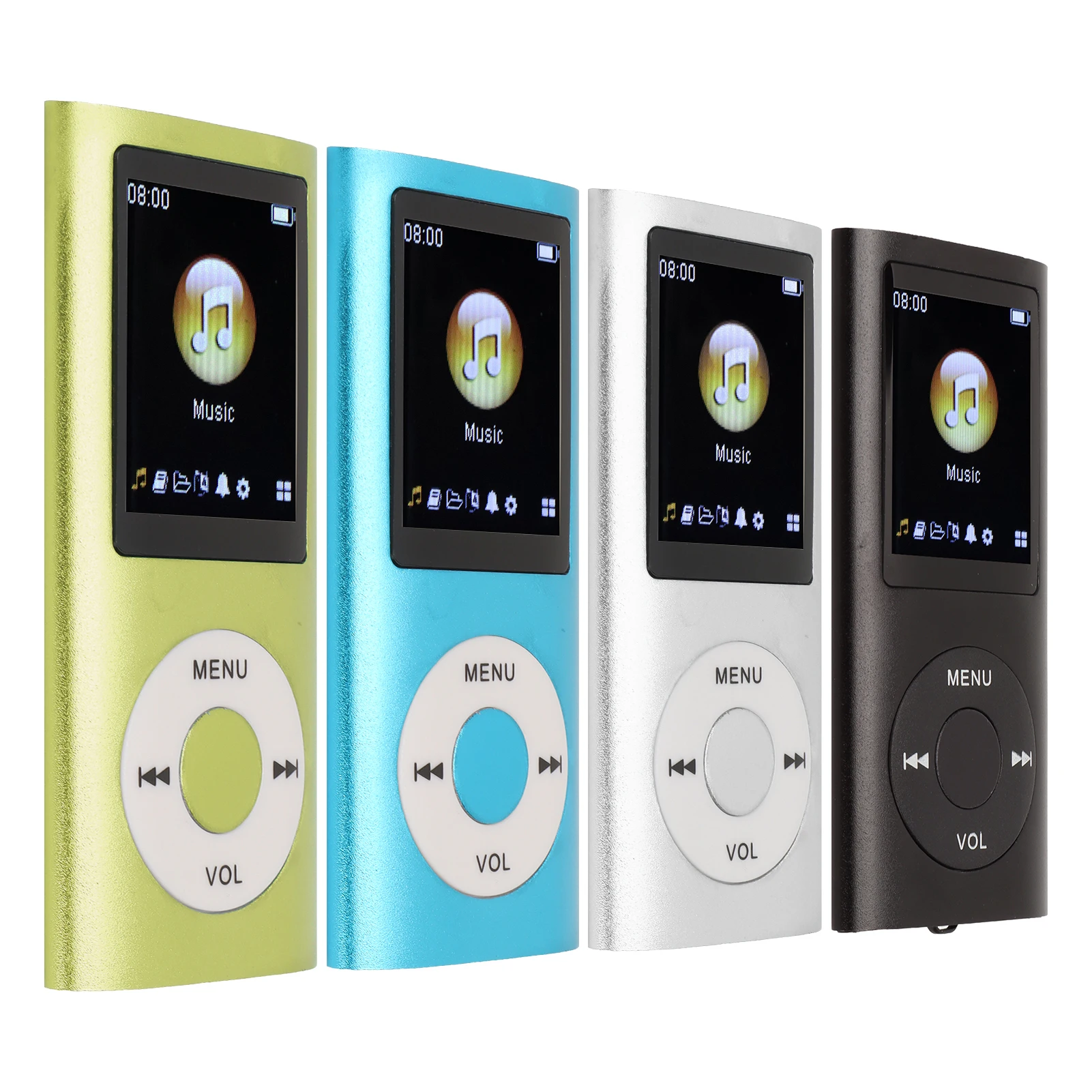 Aluminum Alloy MP3 Player Stylish Multifunctional Lossless Sound Slim 1.8 Inch LCD Screen Portable MP3 Music Player