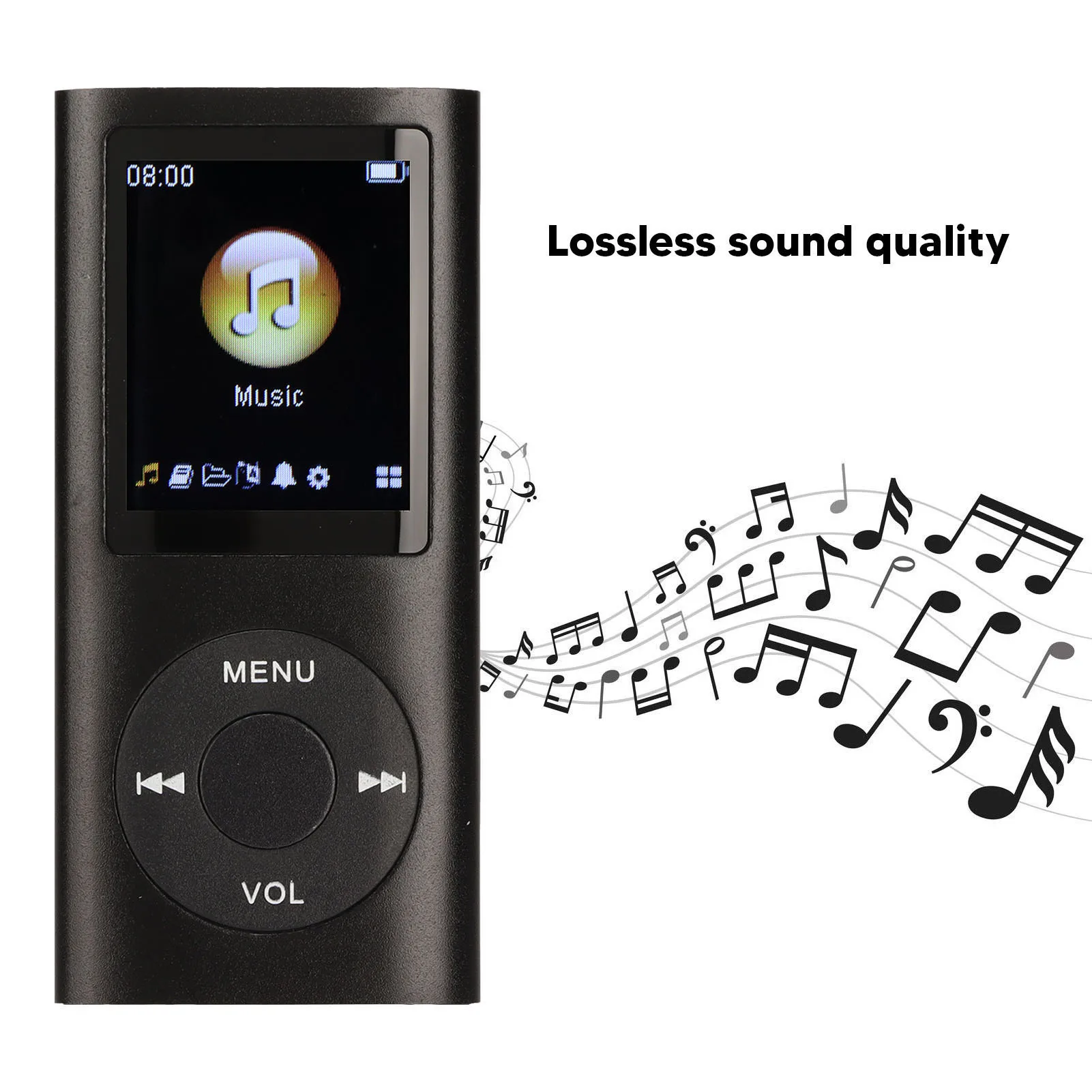 Aluminum Alloy MP3 Player Stylish Multifunctional Lossless Sound Slim 1.8 Inch LCD Screen Portable MP3 Music Player