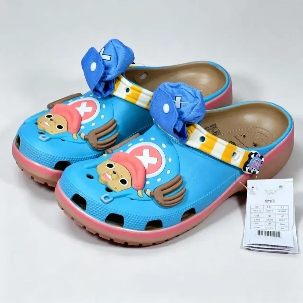 Anime Slippers Outdoor Travel Beach Sandals ONE PIECE Luffy Men Non-Slip Home Shoes Chopper ZORO Cartoon Cave Shoes