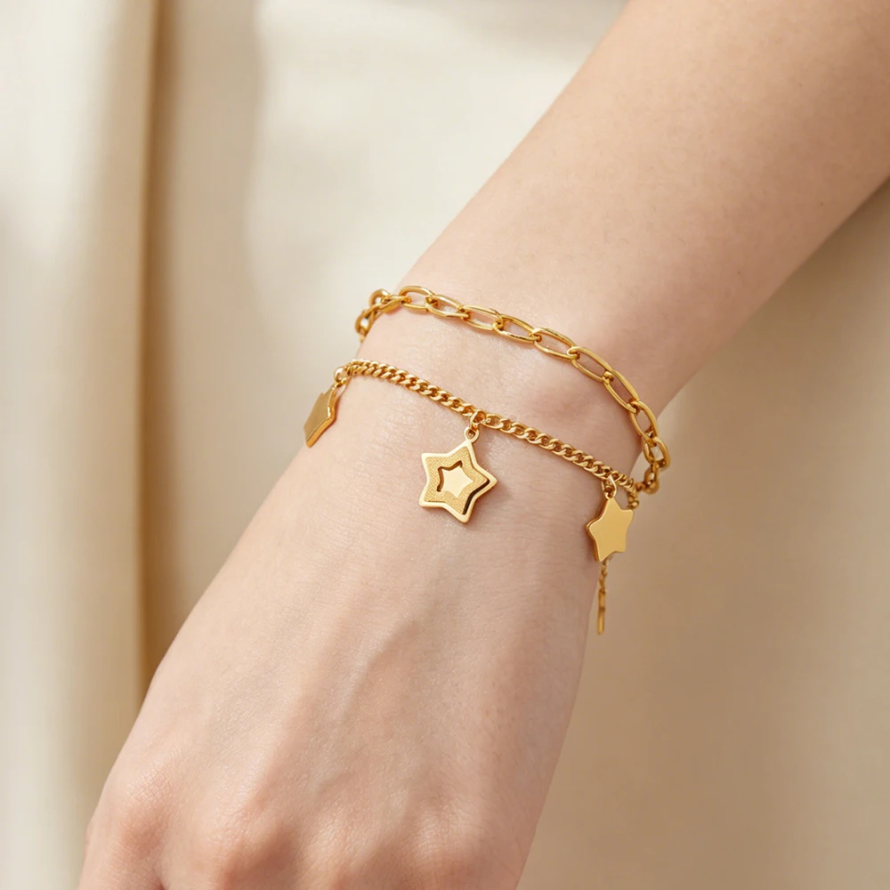 Gold Plated Bracelet Hip Hop Style Unique Fashion Fun Design Curved Unisex Jewelry