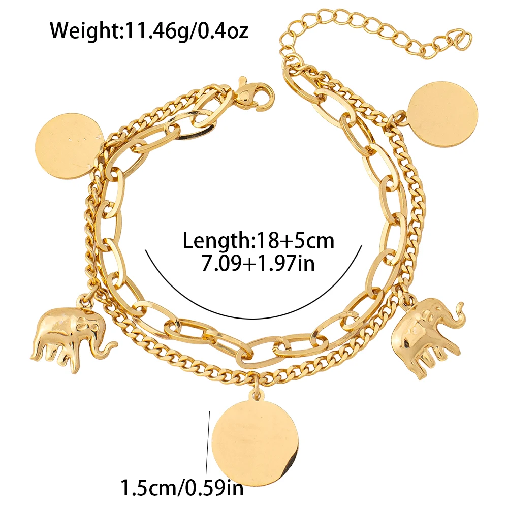 Gold Plated Bracelet Hip Hop Style Unique Fashion Fun Design Curved Unisex Jewelry