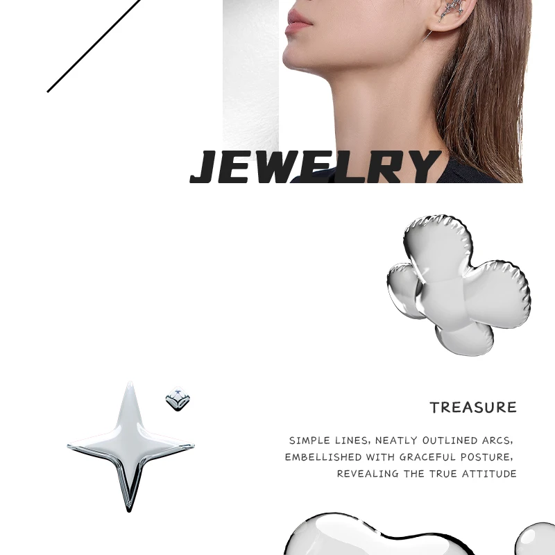 ZHUHE Ear Piercing Large Collection Cyberpunk Style Jewelry Accessories For Women And Men Party Gifts