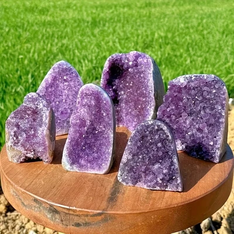 Natural Amethyst Crystal Cluster Healing Crystal Display Piece Purple Crystal Grid Therapeutic Crystal Decoration