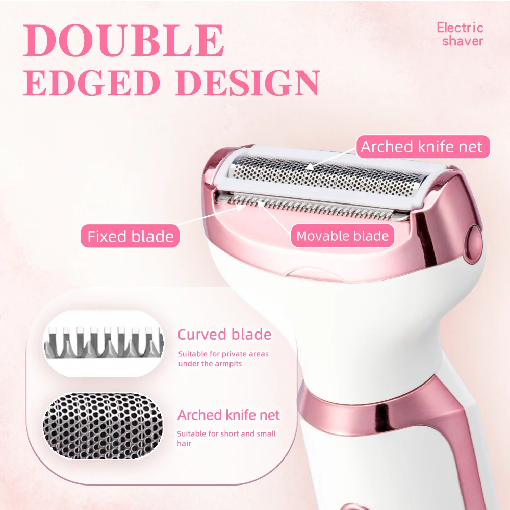 4 In 1 Electric Lady Shaver, Body Hair Removal Epilator, Painless Cordless Trimmer Razor, Gifts For Women