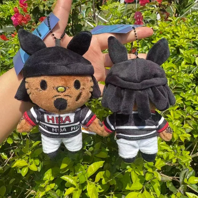 Playboi Carti 10CM Hello Kitty Outfit Bunny Ears Stuffed toy keychain kawaii Stuffed doll Rap Kitty cat Creative Backpack Charm