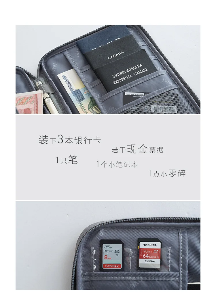 Travel Wallet Family Passport Holder Multi-pockets Waterproof Document Case Organizer Travel accessories Document Bag Cardholder