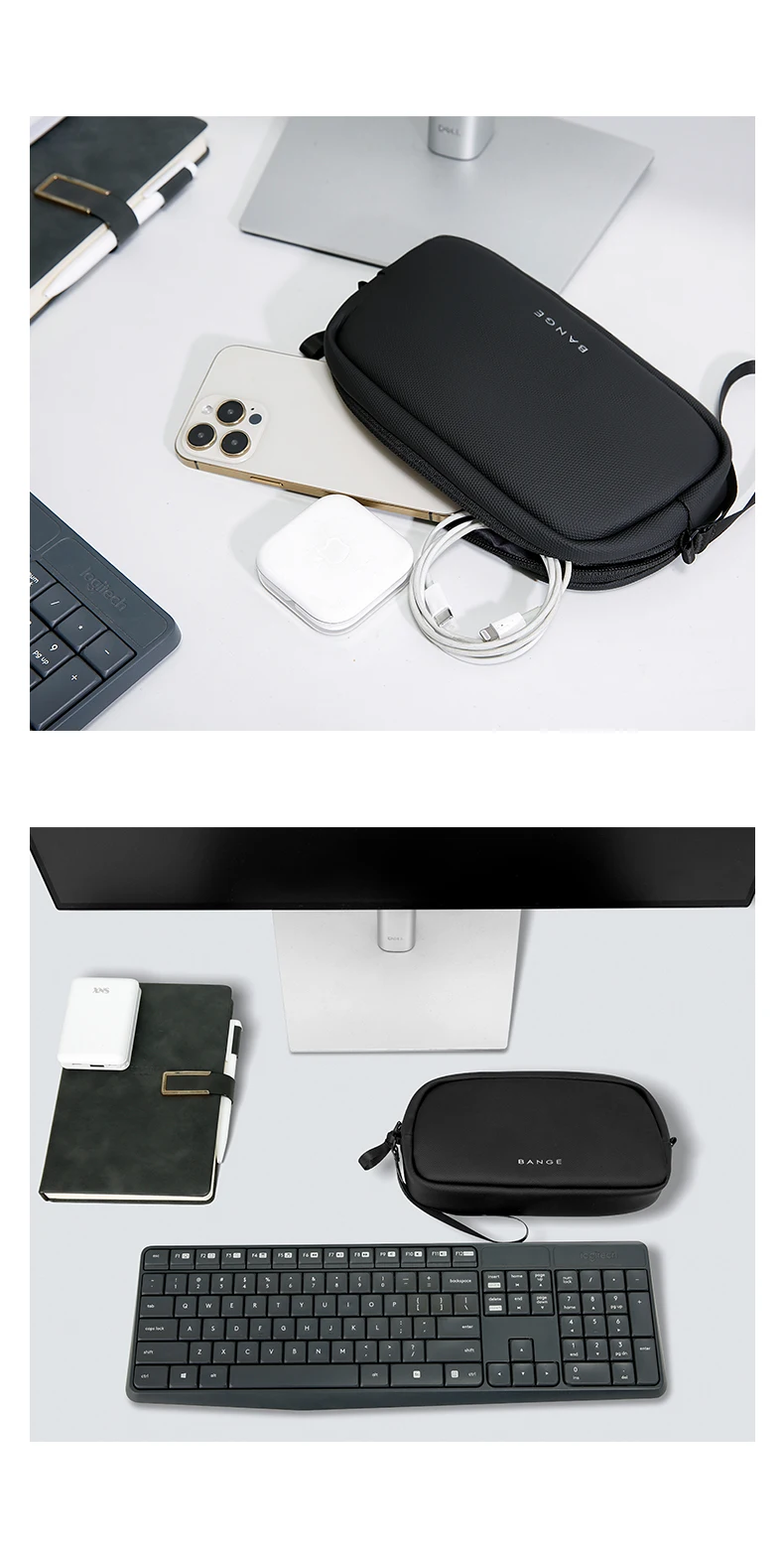 BANGE Travel Organizer Bag Power Bank Mini Pouch Electronics Gadgets Accessorie Case for USB Cable Cords,Hard Drives Storage Bag