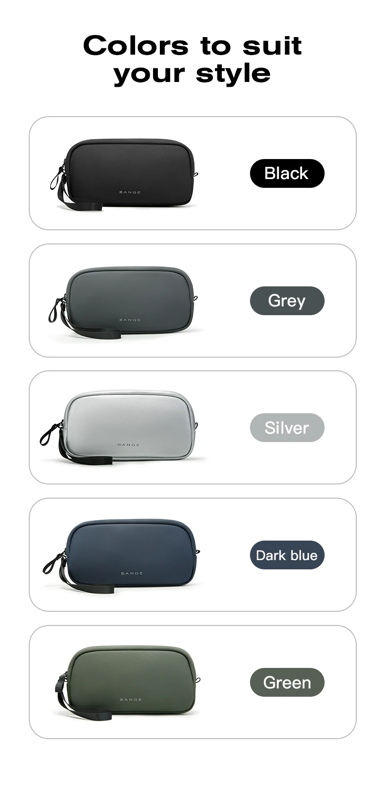 BANGE Travel Organizer Bag Power Bank Mini Pouch Electronics Gadgets Accessorie Case for USB Cable Cords,Hard Drives Storage Bag