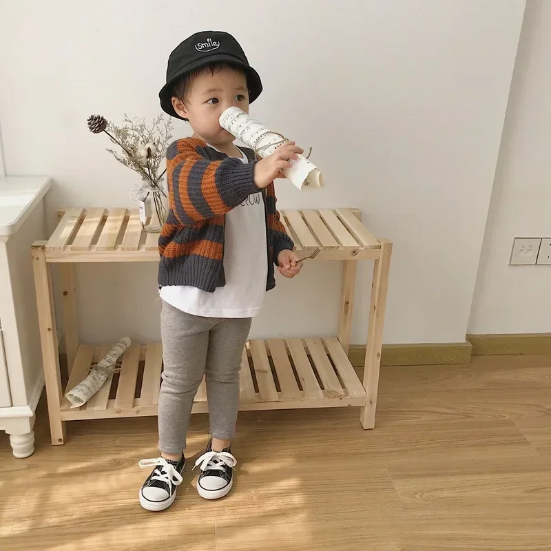 New Winter Children's Jeans Boys and Girls' Solid Color Thin Velvet Elastic Belt Jeans Infant Elastic Denim Pants 1-6Y