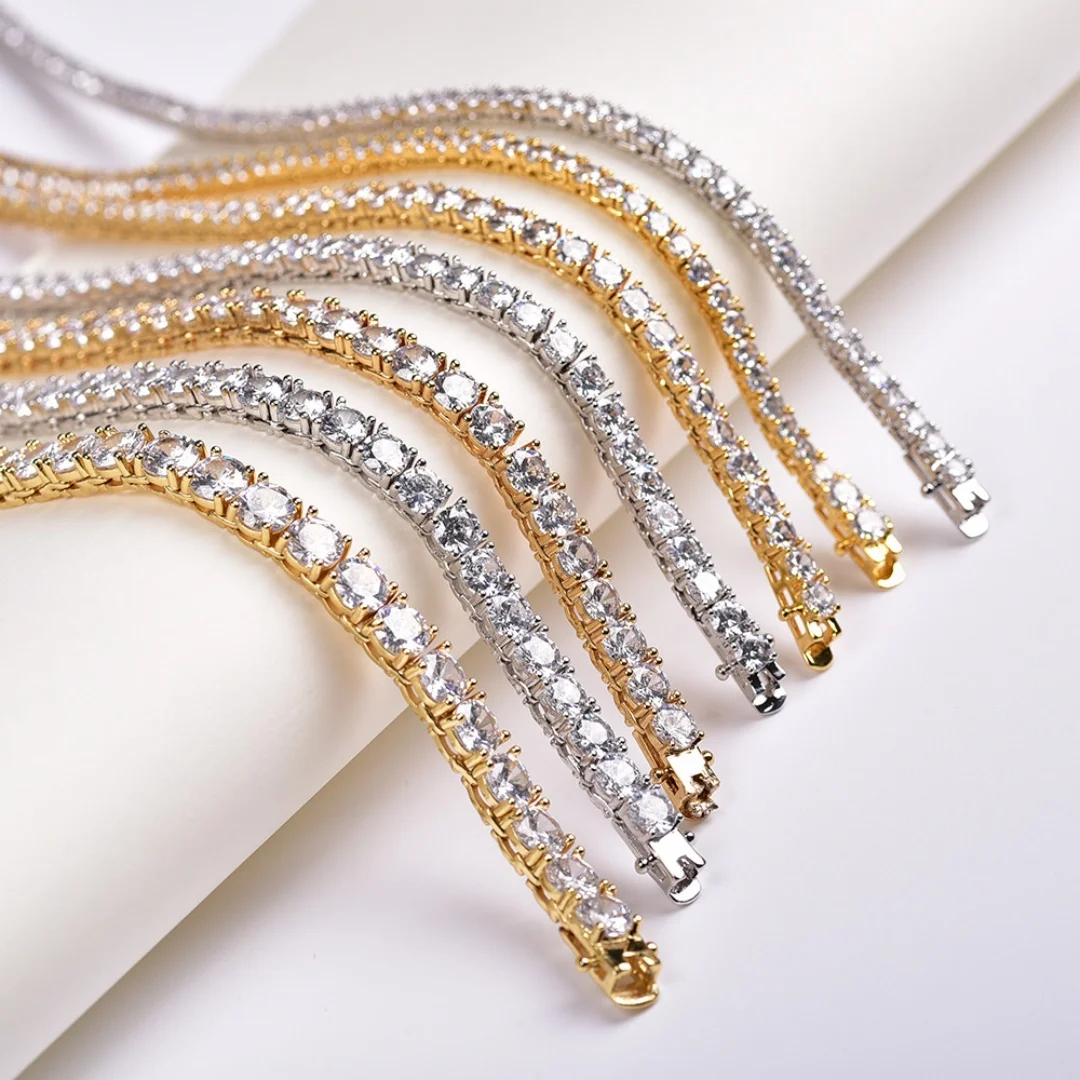 D VVS1 Moissanite Tennis Necklace 100% 925 Sterling Silver 2-6mm with GRA Necklaces for Women Man Wedding Jewelry Fashion Gift