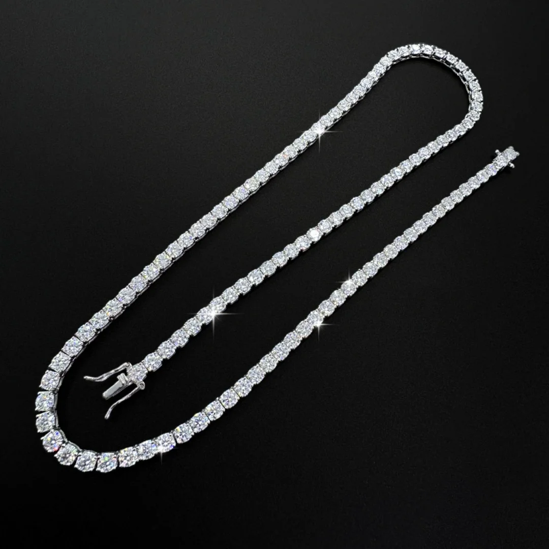D VVS1 Moissanite Tennis Necklace 100% 925 Sterling Silver 2-6mm with GRA Necklaces for Women Man Wedding Jewelry Fashion Gift