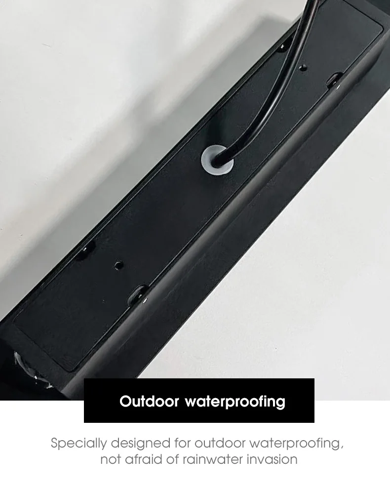 Outdoor Waterproof Wall Lamps Strip Aluminum Wall Lights 18W LED Black Wall Lamp Bedroom Exterior Outdoor Lighting Fixtures