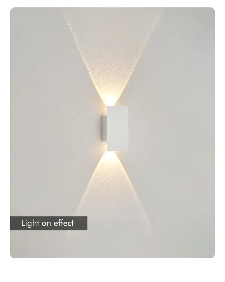 Outdoor Waterproof Wall Lamps Strip Aluminum Wall Lights 18W LED Black Wall Lamp Bedroom Exterior Outdoor Lighting Fixtures
