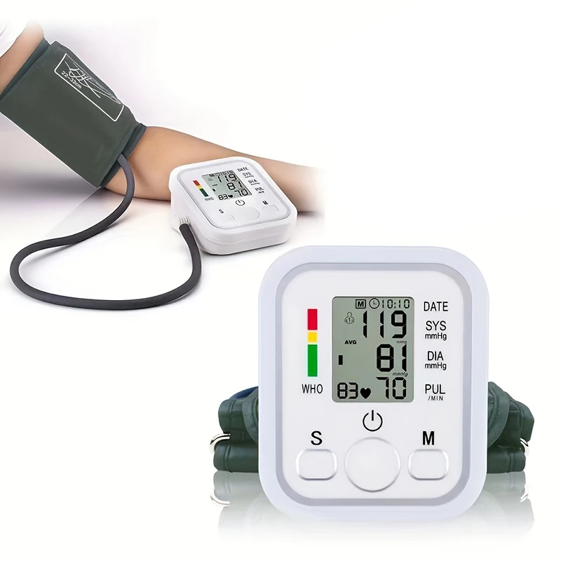 Blood Pressure Monitor Upper Arm Automatic BP Cuff Machine with LED Display for Home Use Health Care