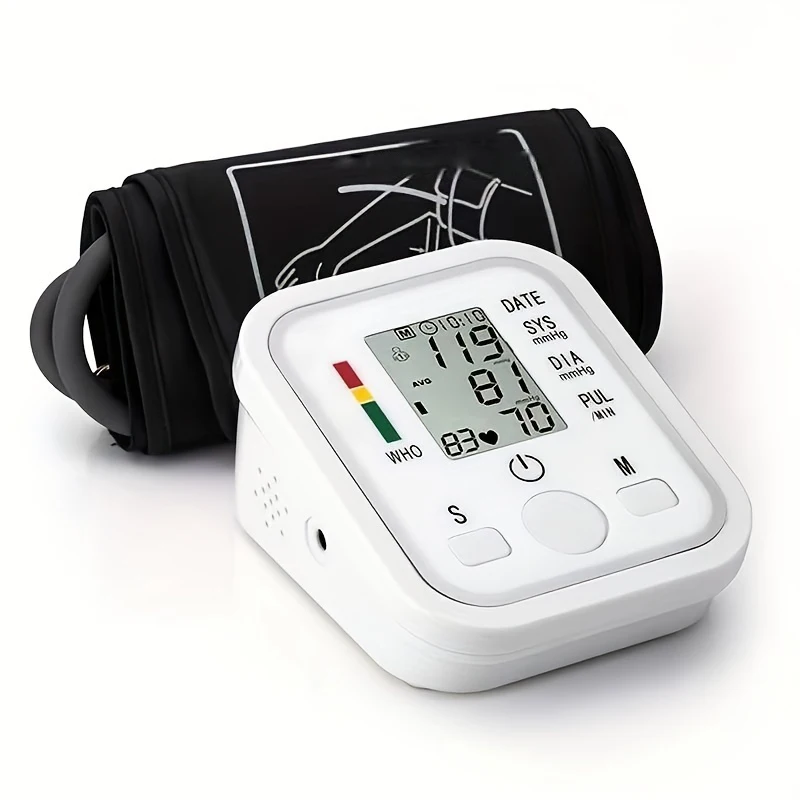 Blood Pressure Monitor Upper Arm Automatic BP Cuff Machine with LED Display for Home Use Health Care
