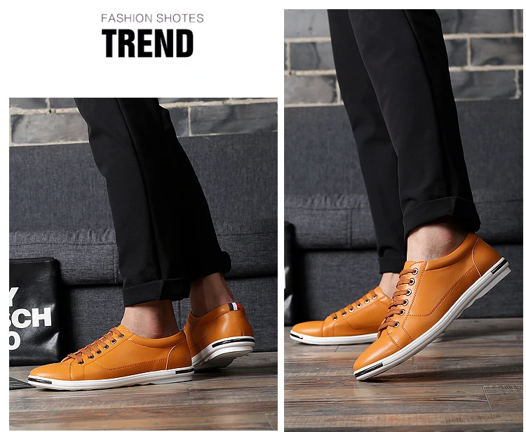 Fashion Men's Leather Shoes 2026 Plus Size 48 Men Leather Shoes Simple Designer Men's Shoes Breathable Classic Lace-up Sneakers