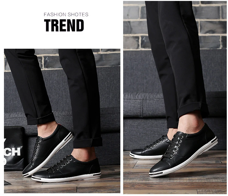 Fashion Men's Leather Shoes 2026 Plus Size 48 Men Leather Shoes Simple Designer Men's Shoes Breathable Classic Lace-up Sneakers