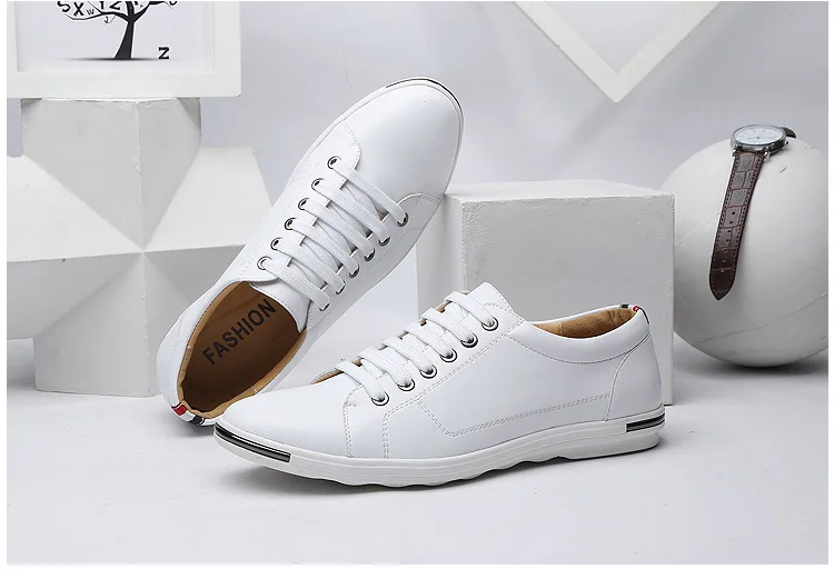 Fashion Men's Leather Shoes 2026 Plus Size 48 Men Leather Shoes Simple Designer Men's Shoes Breathable Classic Lace-up Sneakers