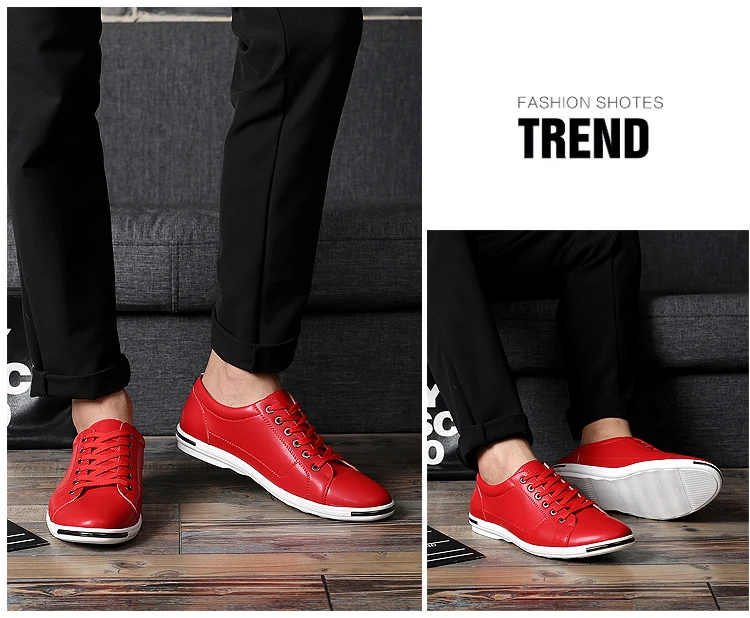 Fashion Men's Leather Shoes 2026 Plus Size 48 Men Leather Shoes Simple Designer Men's Shoes Breathable Classic Lace-up Sneakers