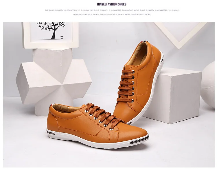 Fashion Men's Leather Shoes 2026 Plus Size 48 Men Leather Shoes Simple Designer Men's Shoes Breathable Classic Lace-up Sneakers