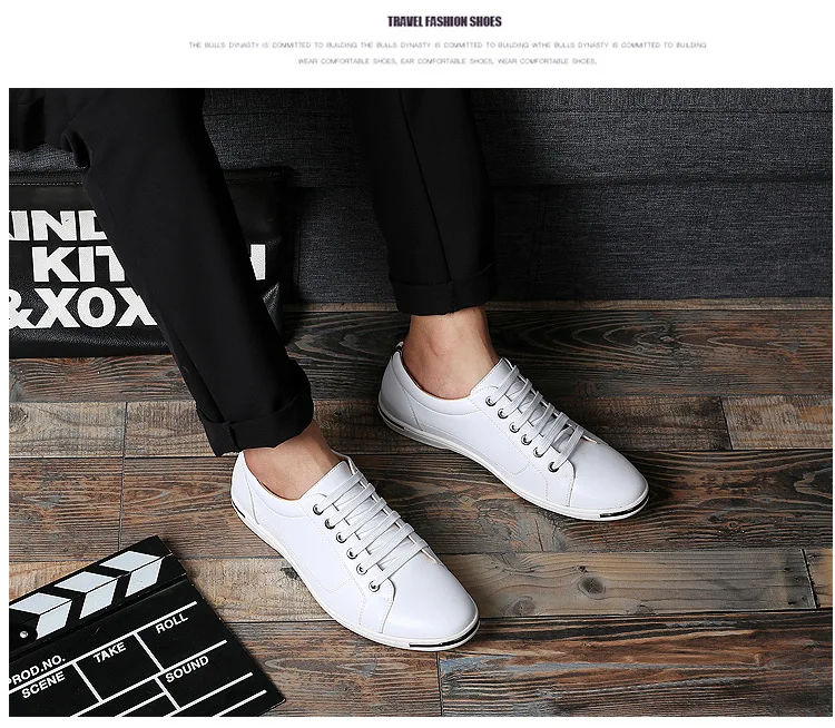 Fashion Men's Leather Shoes 2026 Plus Size 48 Men Leather Shoes Simple Designer Men's Shoes Breathable Classic Lace-up Sneakers