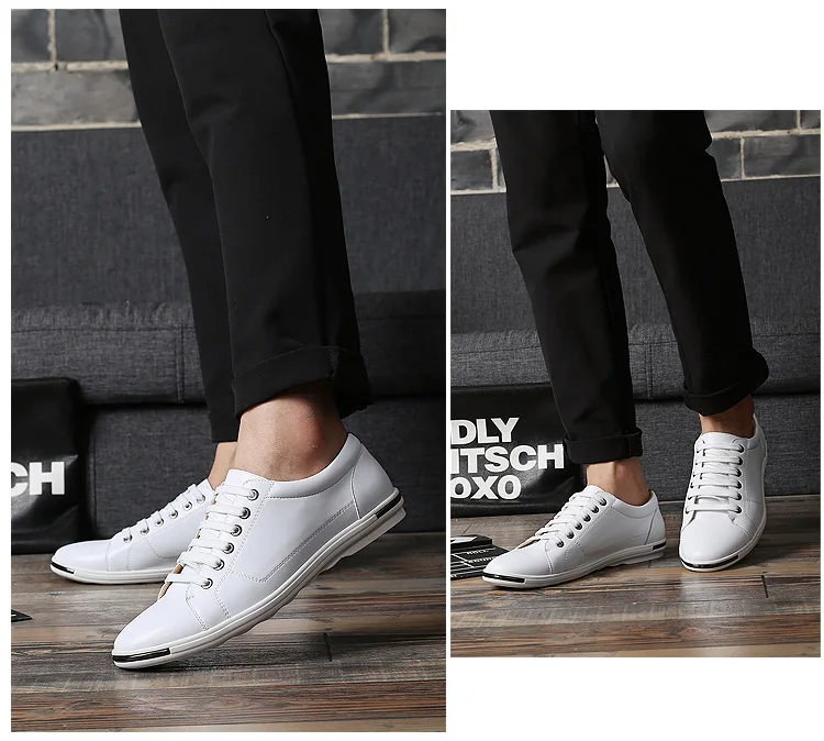Fashion Men's Leather Shoes 2026 Plus Size 48 Men Leather Shoes Simple Designer Men's Shoes Breathable Classic Lace-up Sneakers