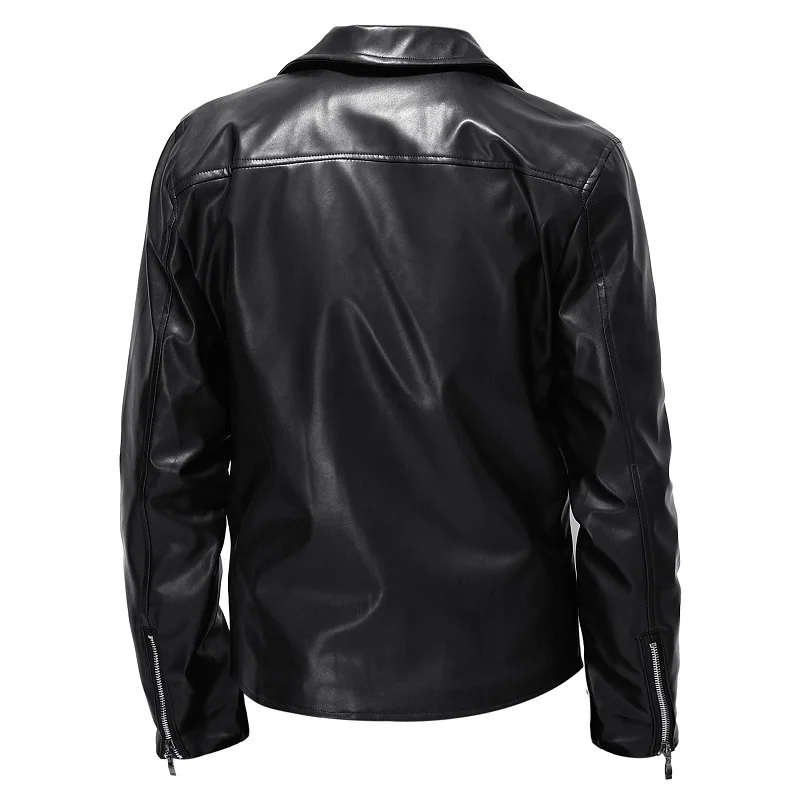 Spring Autumn Fashion Men Streetwear Black PU Leather Jacket Mens Zipper Hip Hop Coat Male Motorcycle Faux Leather Jackets