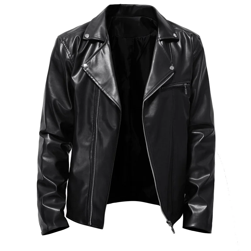 Spring Autumn Fashion Men Streetwear Black PU Leather Jacket Mens Zipper Hip Hop Coat Male Motorcycle Faux Leather Jackets