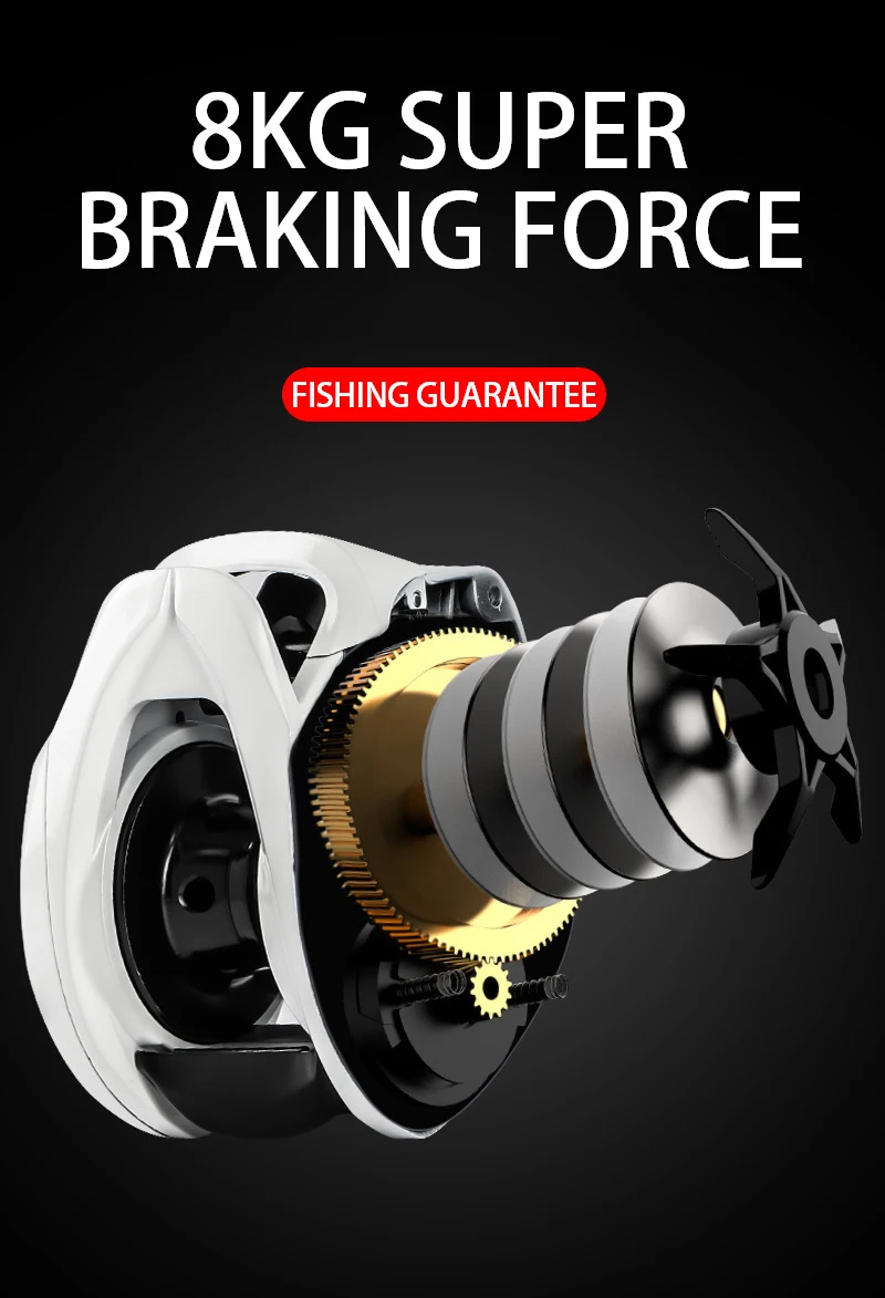 BILLINGS AW 200 Series,6.3:1 Gear Ratio,18LB Max Drag,Baitcasting Reel,For Freshwater Saltwater