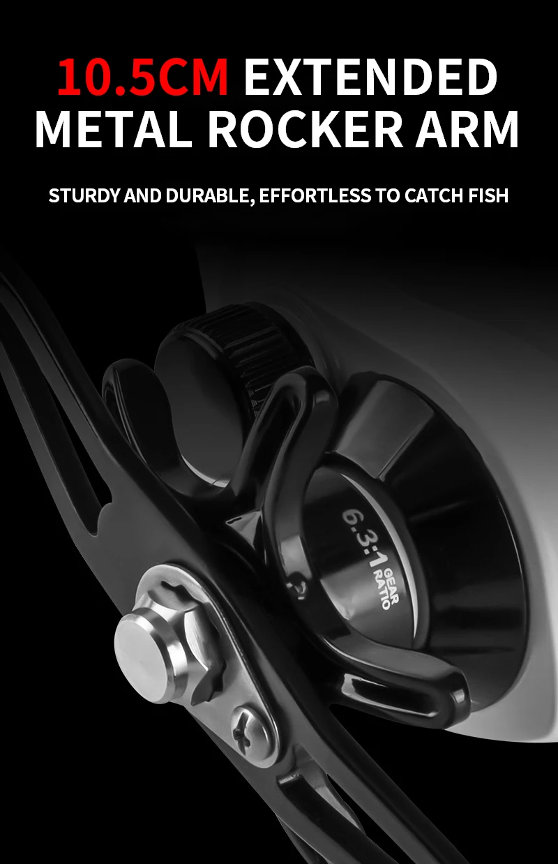 BILLINGS AW 200 Series,6.3:1 Gear Ratio,18LB Max Drag,Baitcasting Reel,For Freshwater Saltwater