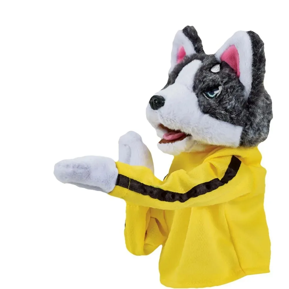 Kid Kung Fu Animal Toy Husky Glove Doll Game Plush Toy Boxer Hand Puppet Dog Action Interactive Toys Party Social Game
